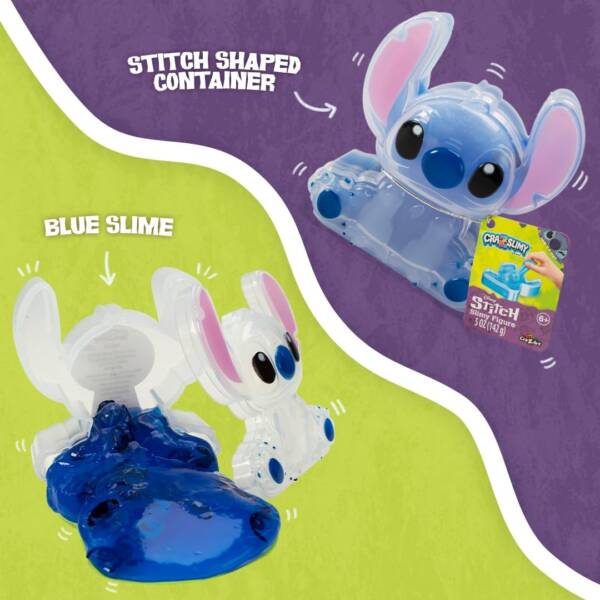 CRA-Z-Slimy Stitch Slime Toy- Glossy, Stretchy, Super Soft, Smooth Blue Stitch Slime with Silver Stitch Shaped Confetti Mix-Ins for Boys and Girls, Lilo and Stitch Kids Toy Gift - Image 2