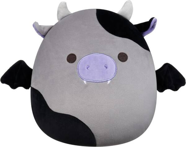 Squishmallows Original 12-Inch Bridgette Grey and Black Cow Bat - Official Jazwares Plush (Medium-Sized)